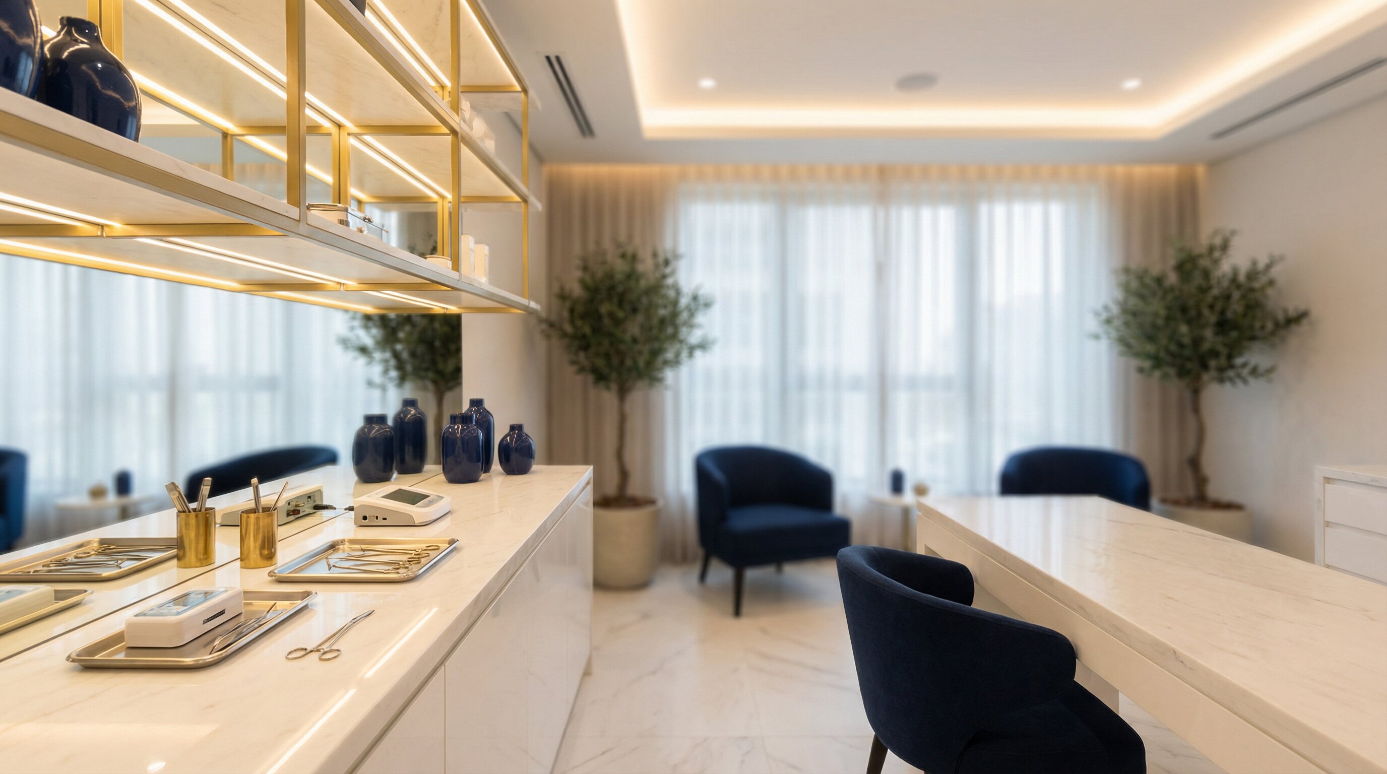 Interior de clínica de harmonização facial